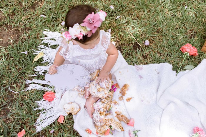 Smash the cake con flores