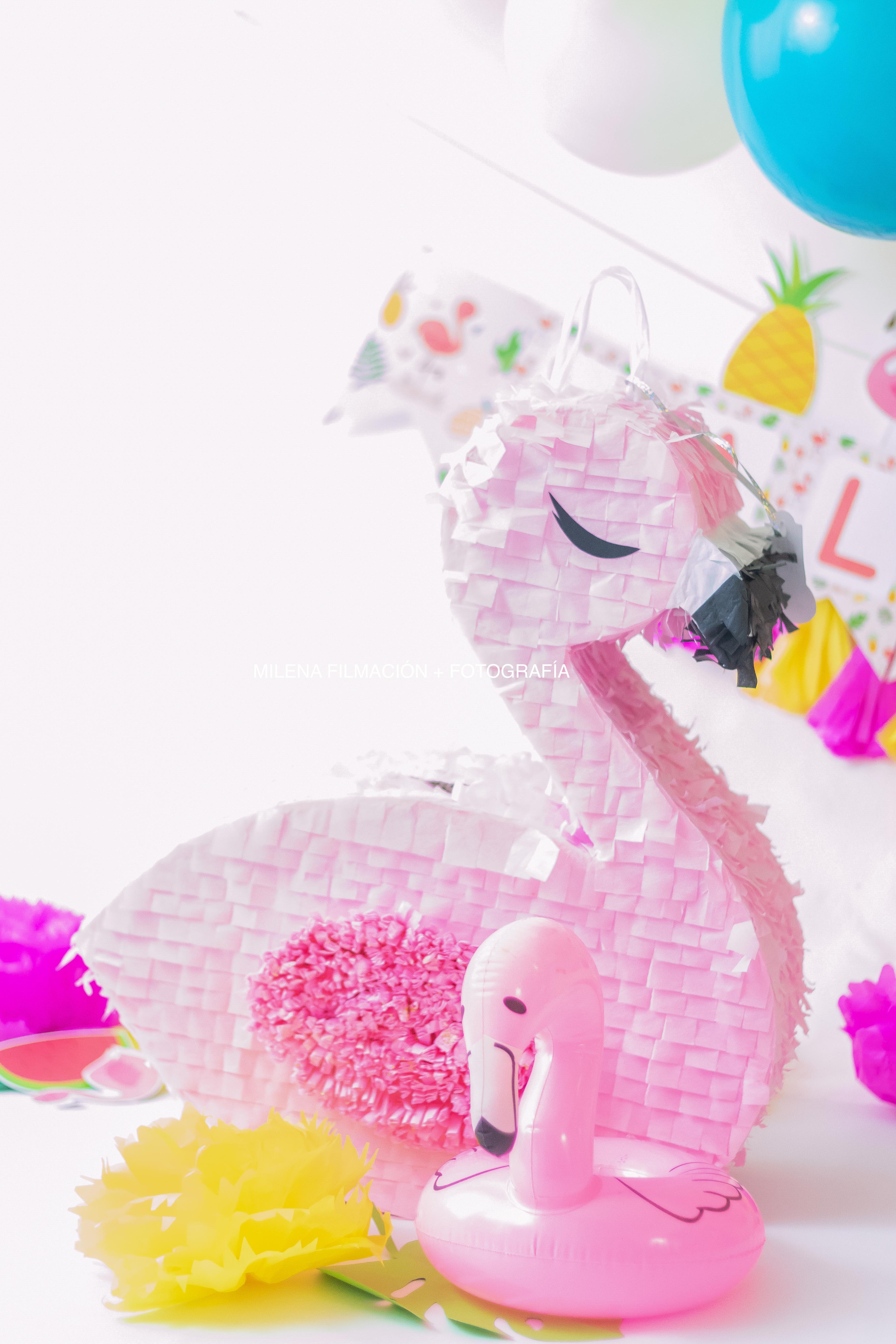 piñata flamenco rosa tropical