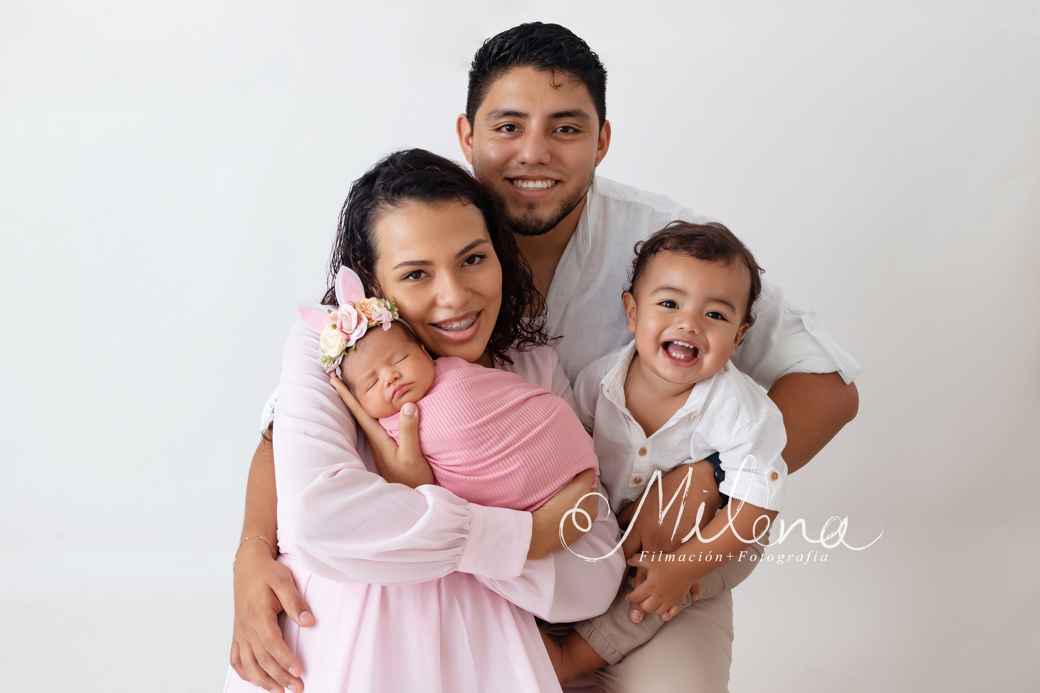 retrato familia newborn