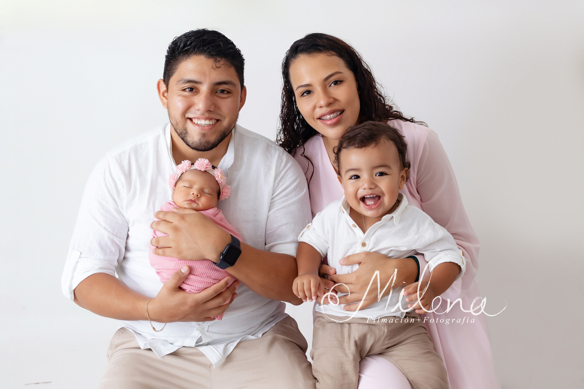 retrato familia newborn